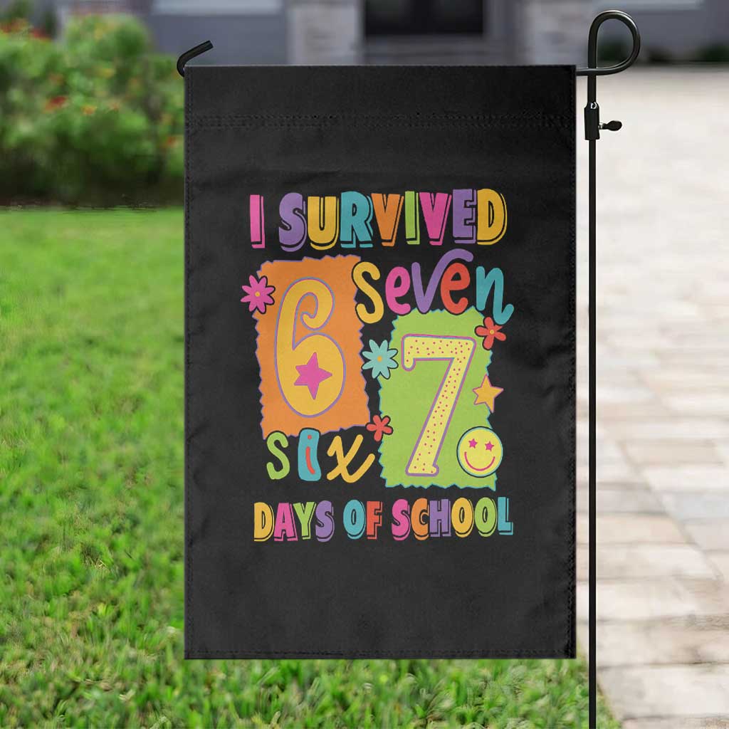 I Survived 67 Days of School Garden Flag Funny 6 7 Six Seven Chaos Survivor for Students Teachers - Wonder Print Shop