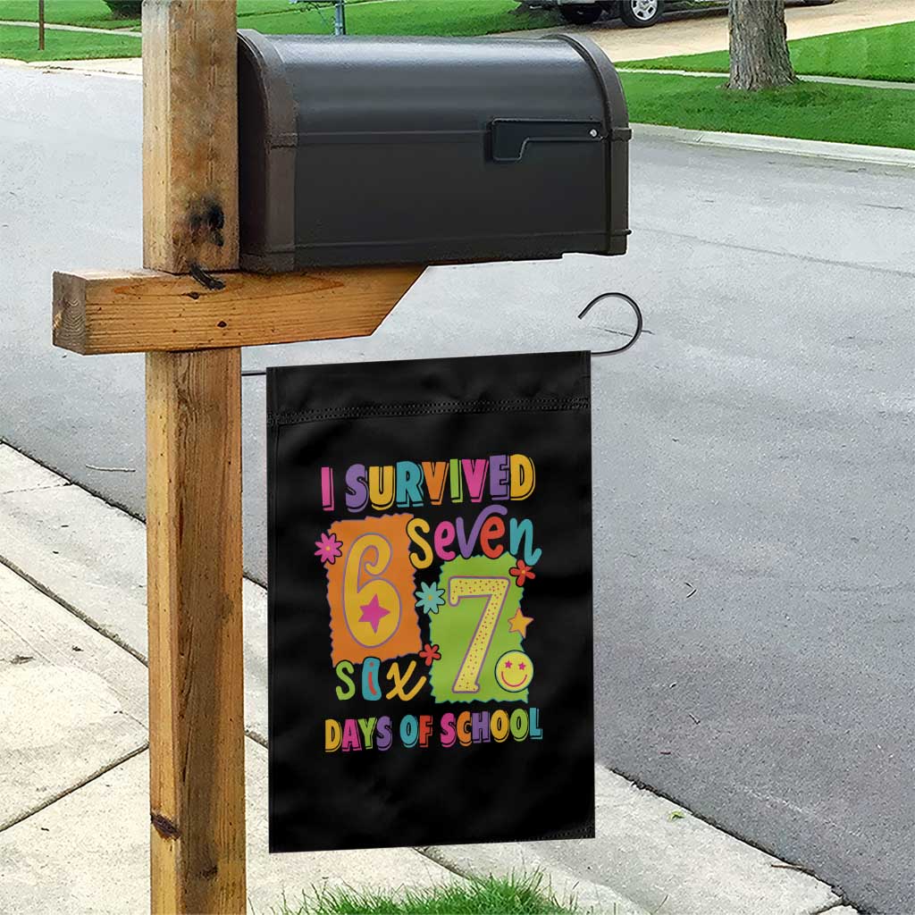 I Survived 67 Days of School Garden Flag Funny 6 7 Six Seven Chaos Survivor for Students Teachers - Wonder Print Shop
