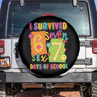 I Survived 67 Days of School Spare Tire Cover Funny 6 7 Six Seven Chaos Survivor for Students Teachers - Wonder Print Shop