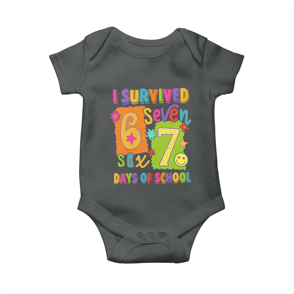 I Survived 67 Days of School Baby Onesie Funny 6 7 Six Seven Chaos Survivor for Students Teachers - Wonder Print Shop