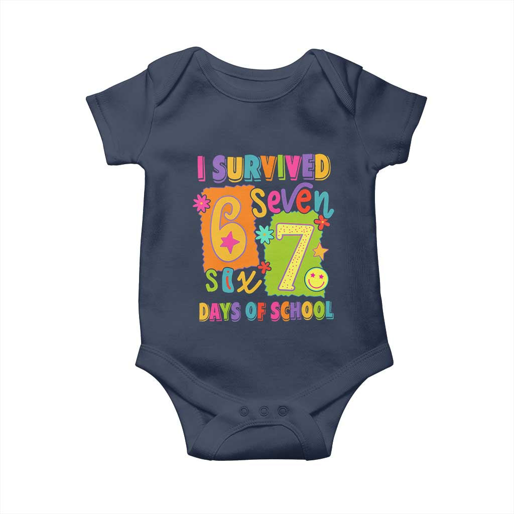 I Survived 67 Days of School Baby Onesie Funny 6 7 Six Seven Chaos Survivor for Students Teachers - Wonder Print Shop