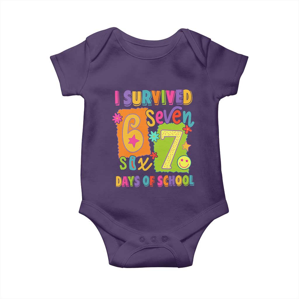 I Survived 67 Days of School Baby Onesie Funny 6 7 Six Seven Chaos Survivor for Students Teachers - Wonder Print Shop