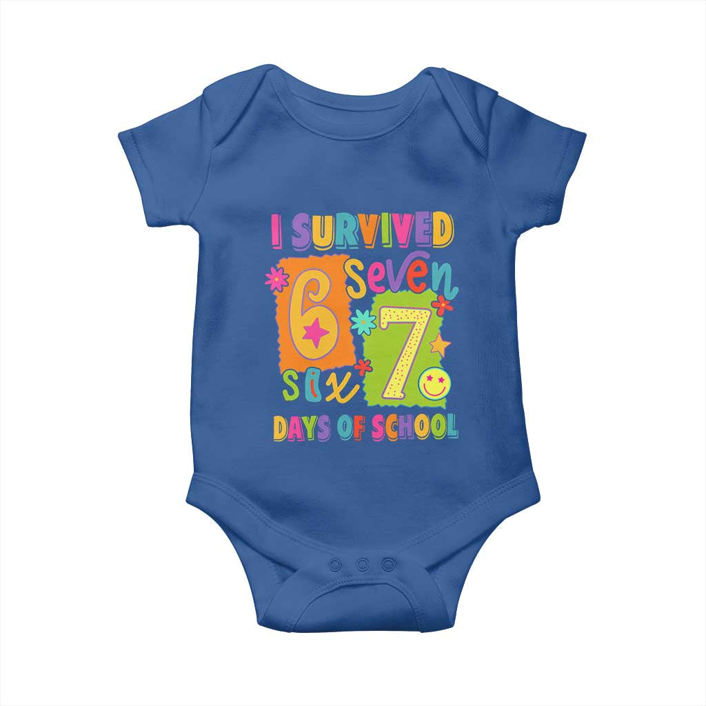 I Survived 67 Days of School Baby Onesie Funny 6 7 Six Seven Chaos Survivor for Students Teachers - Wonder Print Shop