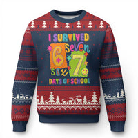 I Survived 67 Days of School Ugly Christmas Sweater Funny 6 7 Six Seven Chaos Survivor for Students Teachers - Wonder Print Shop