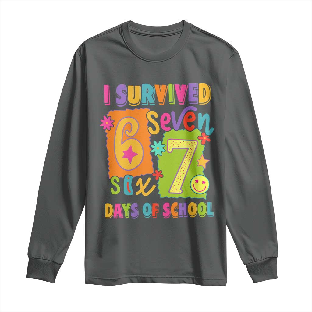 I Survived 67 Days of School Long Sleeve Shirt Funny 6 7 Six Seven Chaos Survivor for Students Teachers - Wonder Print Shop