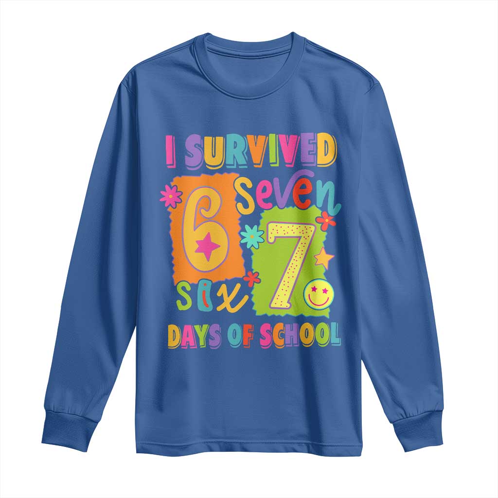 I Survived 67 Days of School Long Sleeve Shirt Funny 6 7 Six Seven Chaos Survivor for Students Teachers - Wonder Print Shop