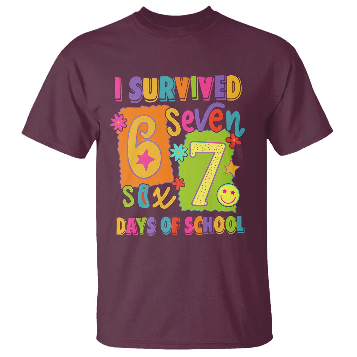 I Survived 67 Days of School T Shirt Funny 6 7 Six Seven Chaos Survivor for Students Teachers - Wonder Print Shop