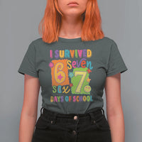 I Survived 67 Days of School T Shirt For Women Funny 6 7 Six Seven Chaos Survivor for Students Teachers - Wonder Print Shop