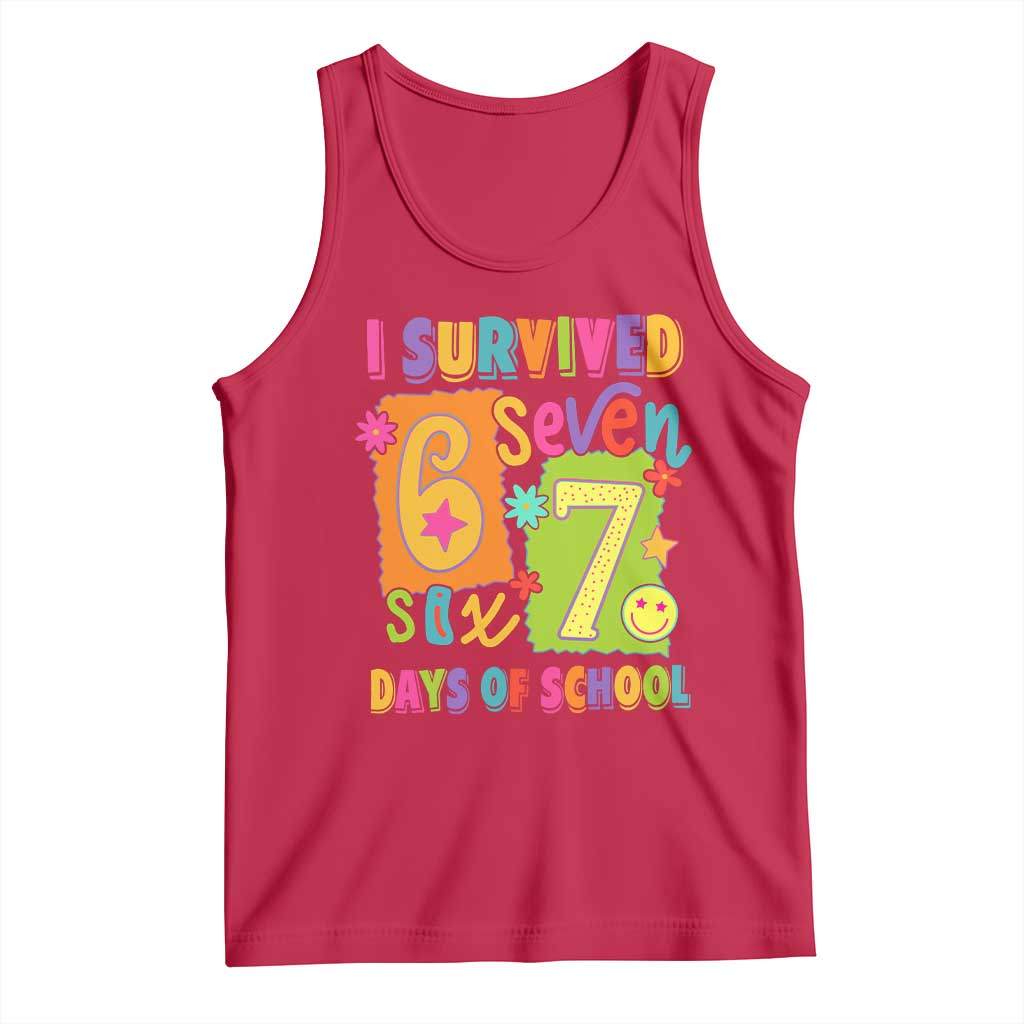 I Survived 67 Days of School Tank Top Funny 6 7 Six Seven Chaos Survivor for Students Teachers - Wonder Print Shop