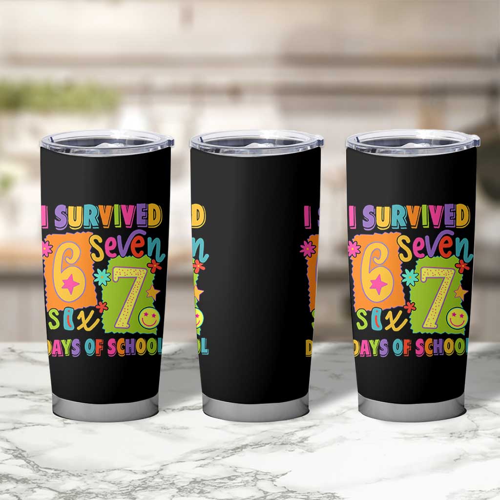 I Survived 67 Days of School Tumbler Cup Funny 6 7 Six Seven Chaos Survivor for Students Teachers - Wonder Print Shop