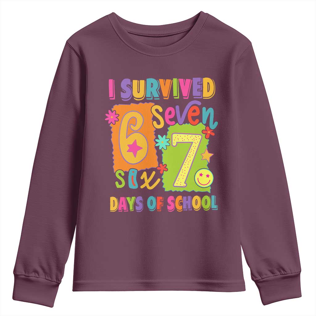 I Survived 67 Days of School Youth Sweatshirt Funny 6 7 Six Seven Chaos Survivor for Students Teachers - Wonder Print Shop