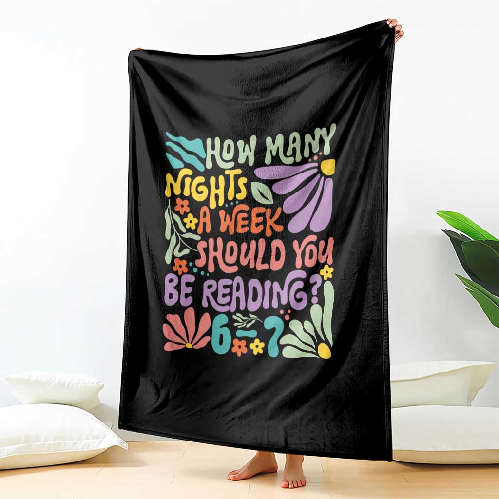 How Many Nights Should You Be Reading 6 7 Throw Blanket Retro Funny 67 Six Seven Meme Book Lover - Wonder Print Shop