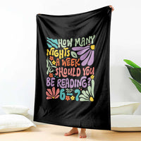 How Many Nights Should You Be Reading 6 7 Throw Blanket Retro Funny 67 Six Seven Meme Book Lover - Wonder Print Shop
