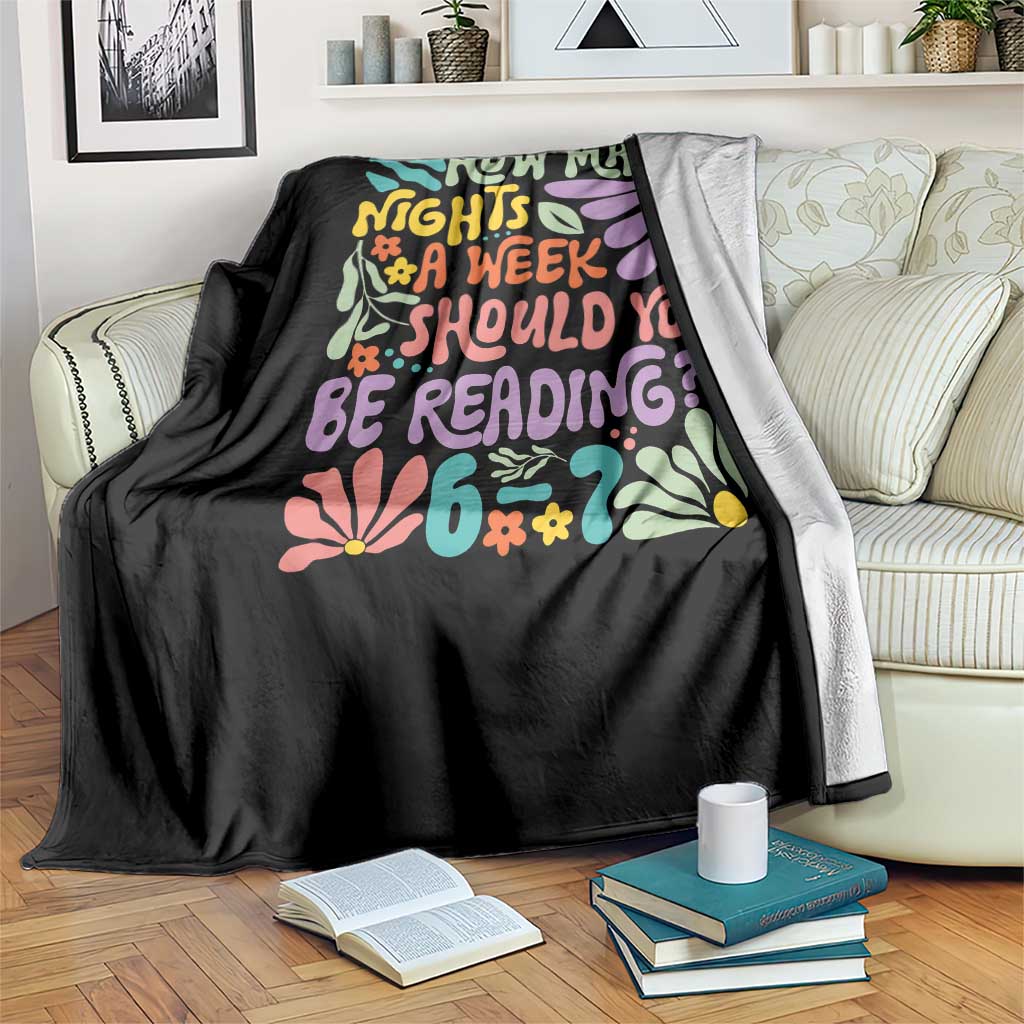 How Many Nights Should You Be Reading 6 7 Throw Blanket Retro Funny 67 Six Seven Meme Book Lover - Wonder Print Shop
