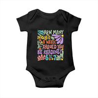 How Many Nights Should You Be Reading 6 7 Baby Onesie Retro Funny 67 Six Seven Meme Book Lover - Wonder Print Shop