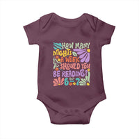 How Many Nights Should You Be Reading 6 7 Baby Onesie Retro Funny 67 Six Seven Meme Book Lover - Wonder Print Shop