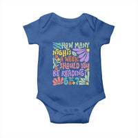 How Many Nights Should You Be Reading 6 7 Baby Onesie Retro Funny 67 Six Seven Meme Book Lover - Wonder Print Shop