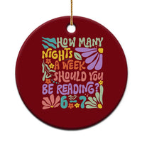 How Many Nights Should You Be Reading 6 7 Ceramic Ornament Retro Funny 67 Six Seven Meme Book Lover - Wonder Print Shop
