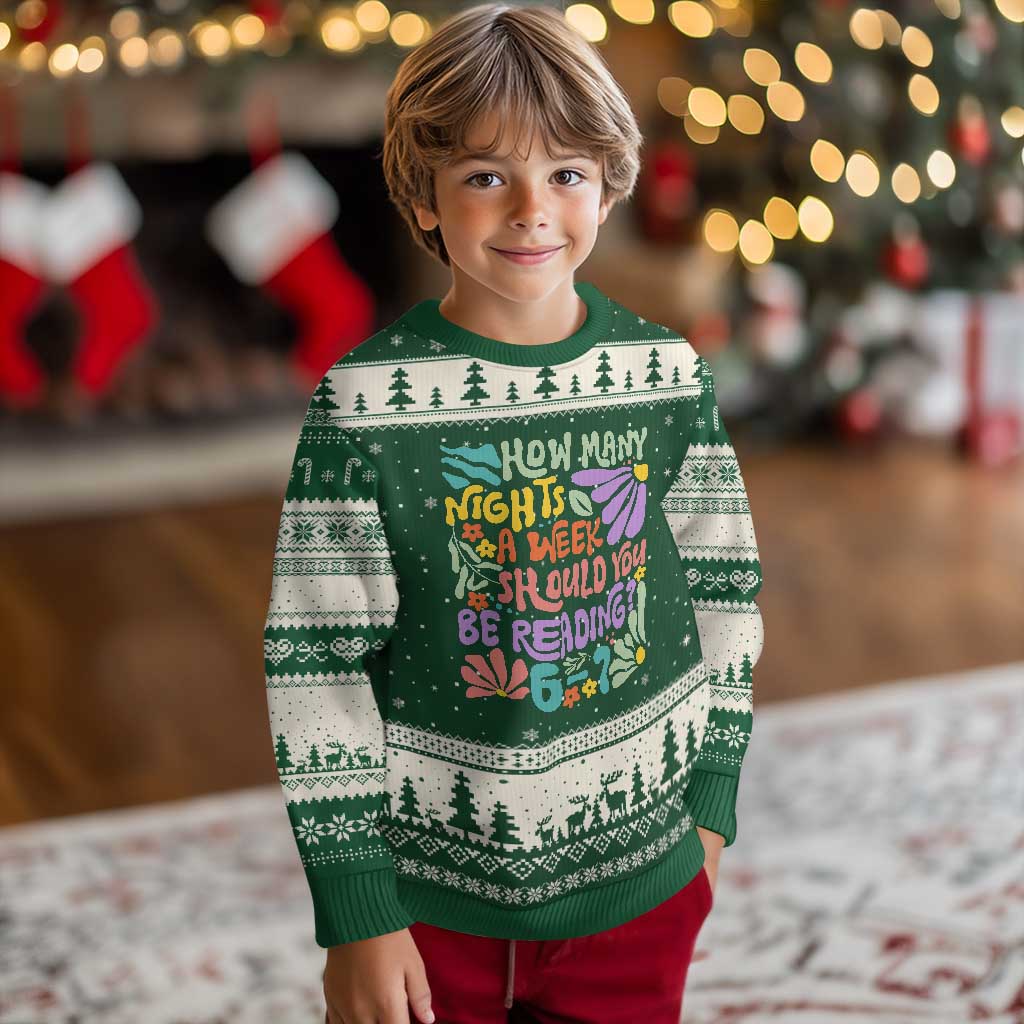 How Many Nights Should You Be Reading 6 7 Ugly Christmas Sweater Retro Funny 67 Six Seven Meme Book Lover - Wonder Print Shop