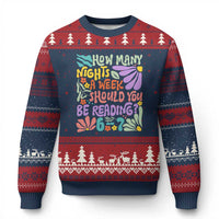 How Many Nights Should You Be Reading 6 7 Ugly Christmas Sweater Retro Funny 67 Six Seven Meme Book Lover - Wonder Print Shop