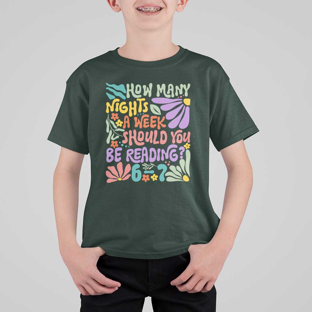 How Many Nights Should You Be Reading 6 7 T Shirt For Kid Retro Funny 67 Six Seven Meme Book Lover - Wonder Print Shop