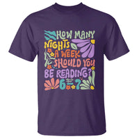 How Many Nights Should You Be Reading 6 7 T Shirt Retro Funny 67 Six Seven Meme Book Lover - Wonder Print Shop