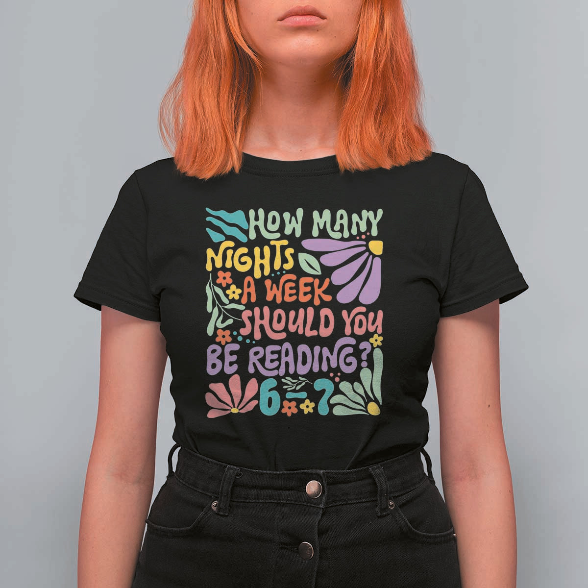 How Many Nights Should You Be Reading 6 7 T Shirt For Women Retro Funny 67 Six Seven Meme Book Lover - Wonder Print Shop