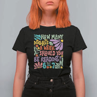 How Many Nights Should You Be Reading 6 7 T Shirt For Women Retro Funny 67 Six Seven Meme Book Lover - Wonder Print Shop