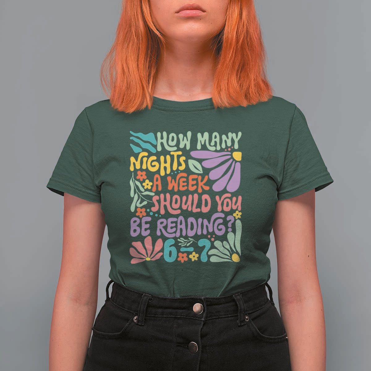 How Many Nights Should You Be Reading 6 7 T Shirt For Women Retro Funny 67 Six Seven Meme Book Lover - Wonder Print Shop