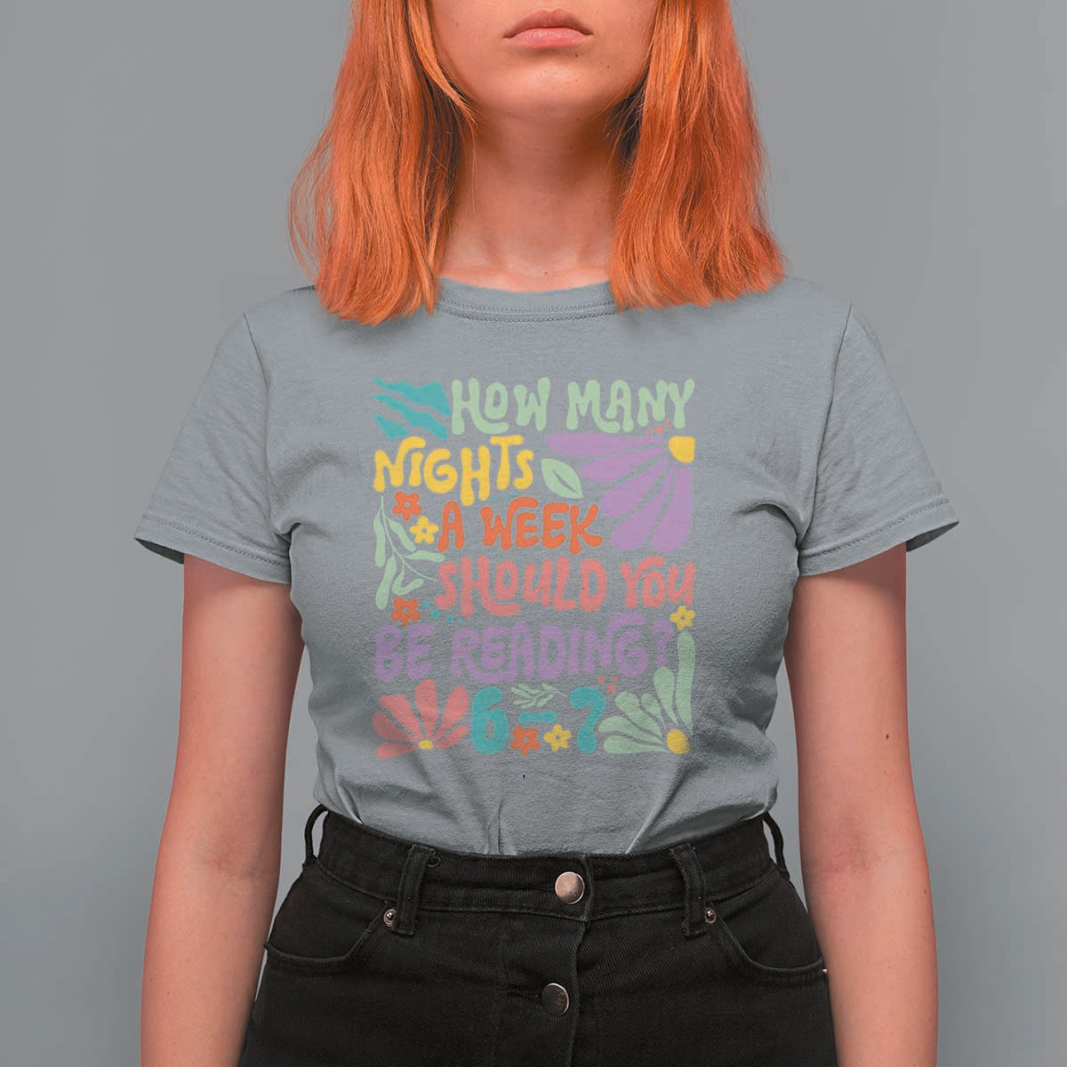 How Many Nights Should You Be Reading 6 7 T Shirt For Women Retro Funny 67 Six Seven Meme Book Lover - Wonder Print Shop