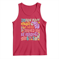 How Many Nights Should You Be Reading 6 7 Tank Top Retro Funny 67 Six Seven Meme Book Lover - Wonder Print Shop