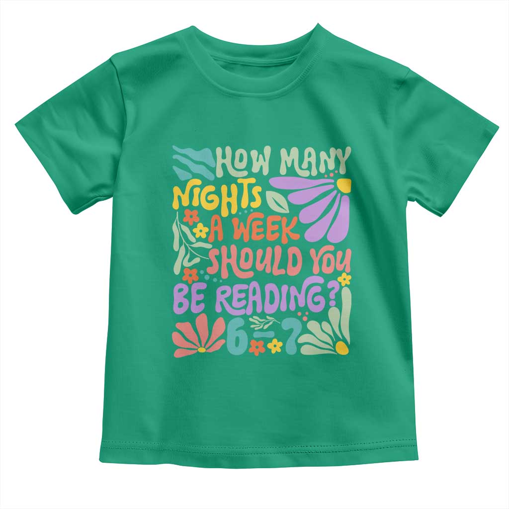 How Many Nights Should You Be Reading 6 7 Toddler T Shirt Retro Funny 67 Six Seven Meme Book Lover - Wonder Print Shop