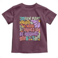 How Many Nights Should You Be Reading 6 7 Toddler T Shirt Retro Funny 67 Six Seven Meme Book Lover - Wonder Print Shop