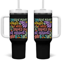 How Many Nights Should You Be Reading 6 7 Tumbler With Handle Retro Funny 67 Six Seven Meme Book Lover - Wonder Print Shop