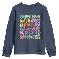 How Many Nights Should You Be Reading 6 7 Youth Sweatshirt Retro Funny 67 Six Seven Meme Book Lover - Wonder Print Shop
