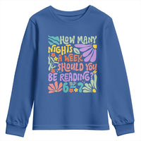How Many Nights Should You Be Reading 6 7 Youth Sweatshirt Retro Funny 67 Six Seven Meme Book Lover - Wonder Print Shop