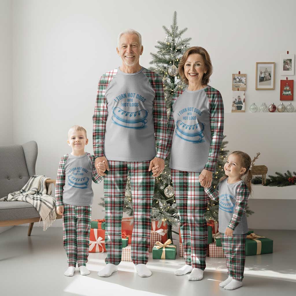 I Turn Hot Dogs Into Hot Logs Plaid Pajama Set Funny Food Pun for BBQ Bros Toilet Humor Kings - Wonder Print Shop