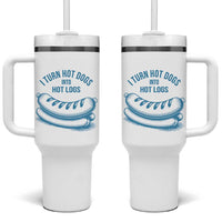 I Turn Hot Dogs Into Hot Logs Tumbler With Handle Funny Food Pun for BBQ Bros Toilet Humor Kings - Wonder Print Shop