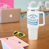 I Turn Hot Dogs Into Hot Logs Tumbler With Handle Funny Food Pun for BBQ Bros Toilet Humor Kings - Wonder Print Shop