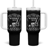 I Will Take My Whisky Neat Because F Ice Tumbler With Handle Whiskey Humor Edgy Political Drinking Pun
