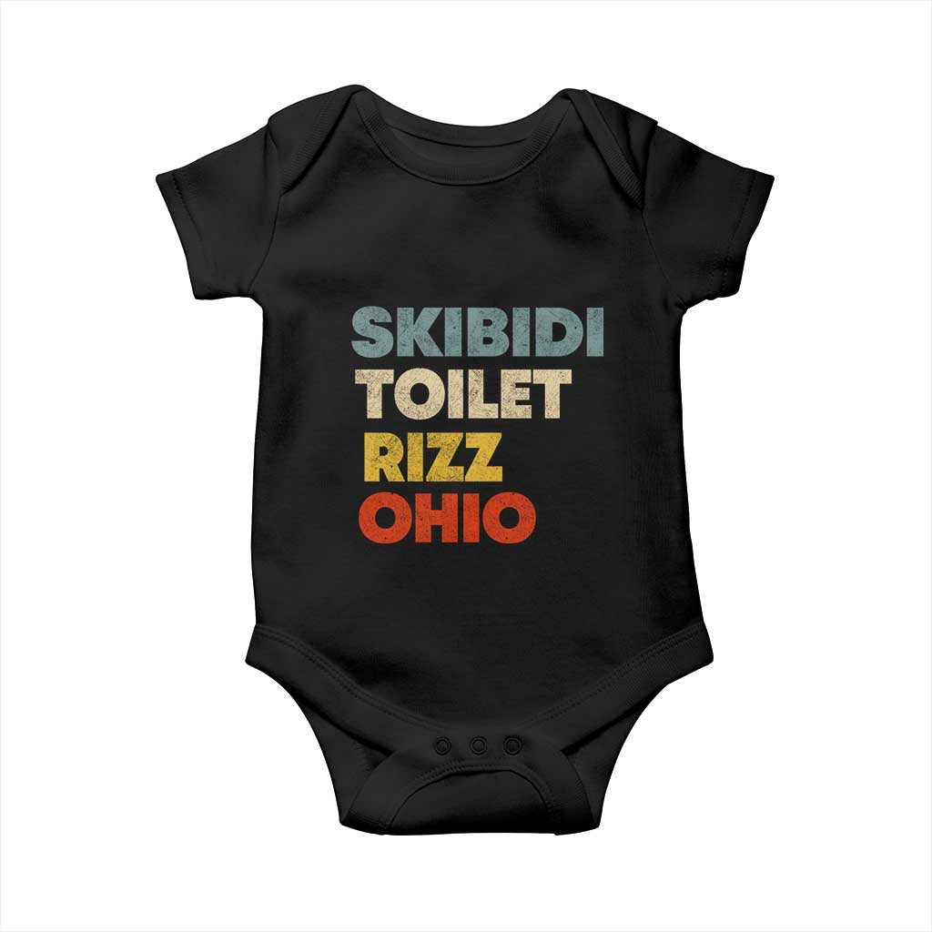 Skibidi Toilet Rizz Ohio Baby Onesie Funny Gen Alpha Slang Rizzler Game