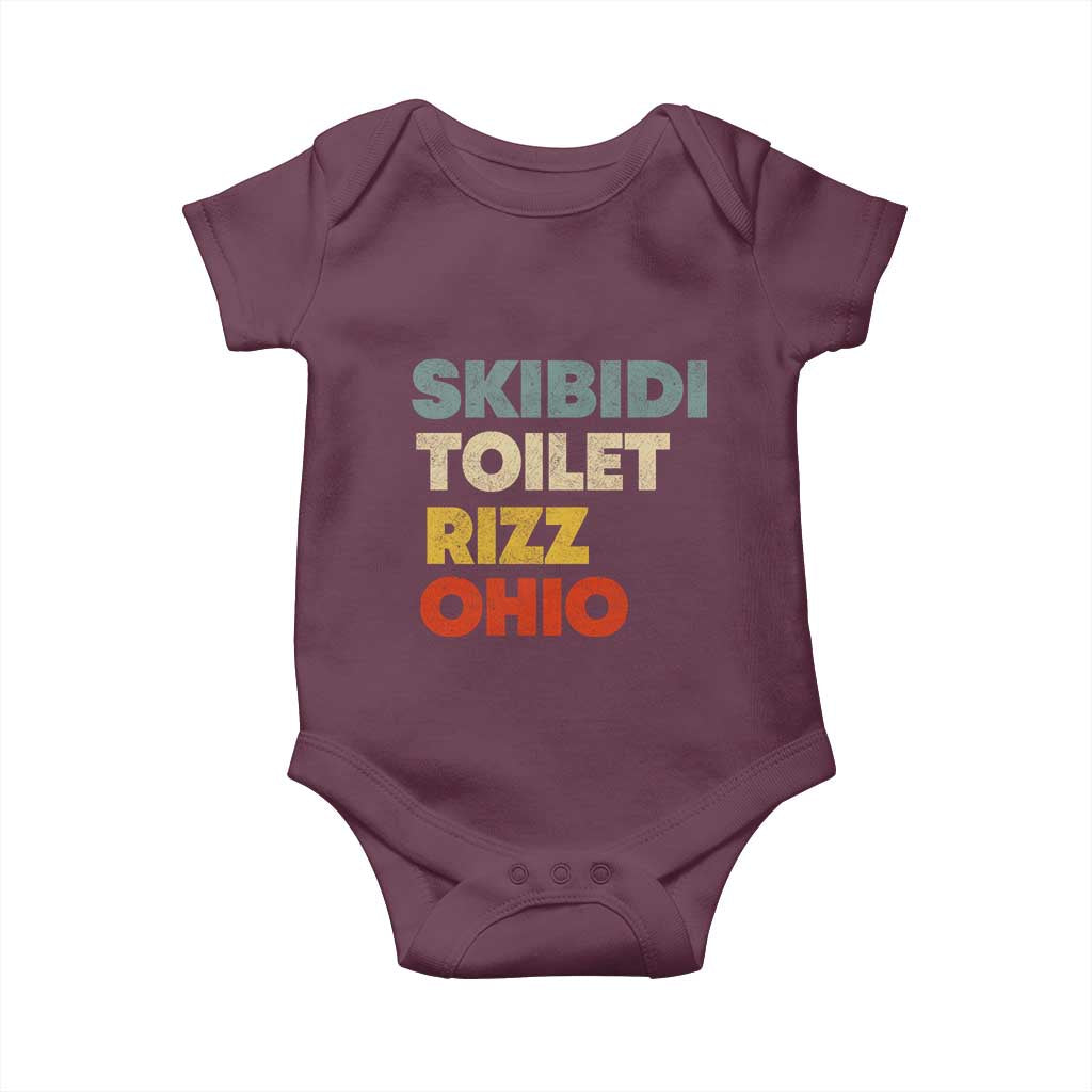 Skibidi Toilet Rizz Ohio Baby Onesie Funny Gen Alpha Slang Rizzler Game