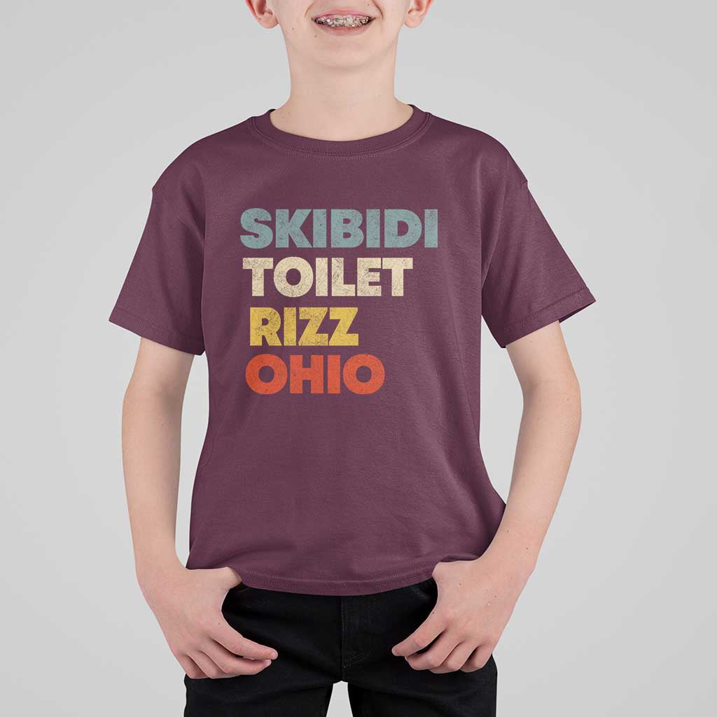 Skibidi Toilet Rizz Ohio T Shirt For Kid Funny Gen Alpha Slang Rizzler Game - Wonder Print Shop