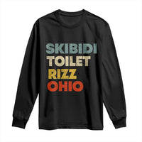 Skibidi Toilet Rizz Ohio Long Sleeve Shirt Funny Gen Alpha Slang Rizzler Game