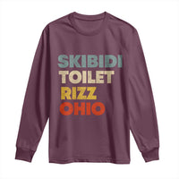 Skibidi Toilet Rizz Ohio Long Sleeve Shirt Funny Gen Alpha Slang Rizzler Game