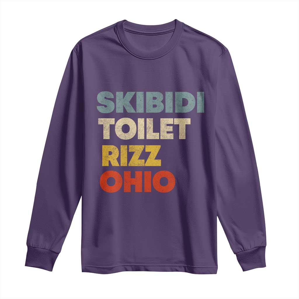 Skibidi Toilet Rizz Ohio Long Sleeve Shirt Funny Gen Alpha Slang Rizzler Game