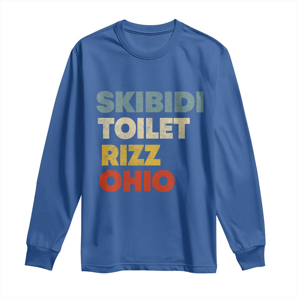 Skibidi Toilet Rizz Ohio Long Sleeve Shirt Funny Gen Alpha Slang Rizzler Game