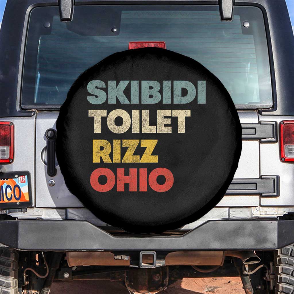 Skibidi Toilet Rizz Ohio Spare Tire Cover Funny Gen Alpha Slang Rizzler Game