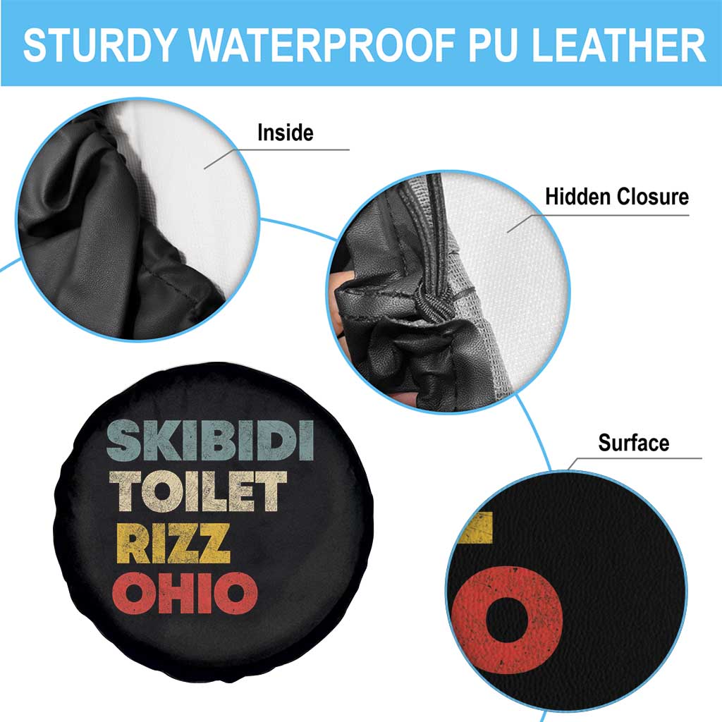 Skibidi Toilet Rizz Ohio Spare Tire Cover Funny Gen Alpha Slang Rizzler Game