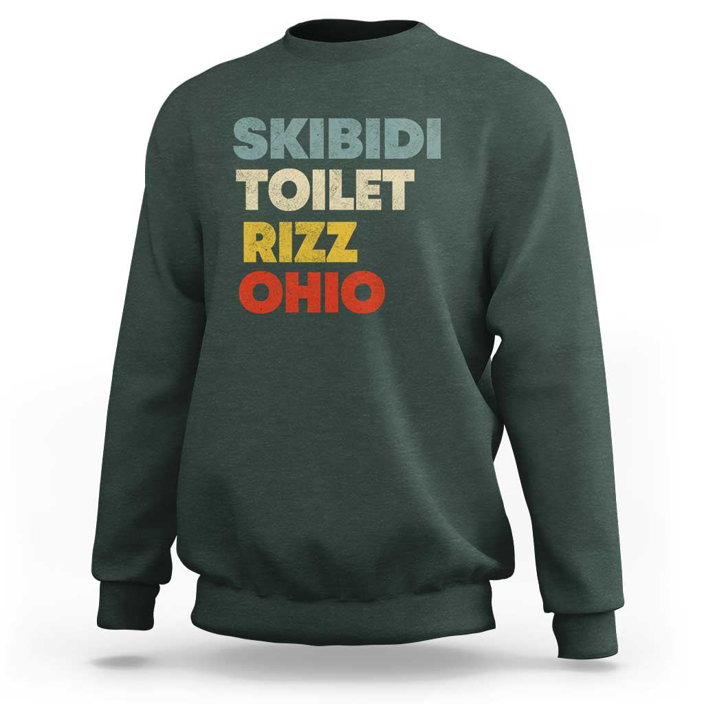 Skibidi Toilet Rizz Ohio Sweatshirt Funny Gen Alpha Slang Rizzler Game - Wonder Print Shop